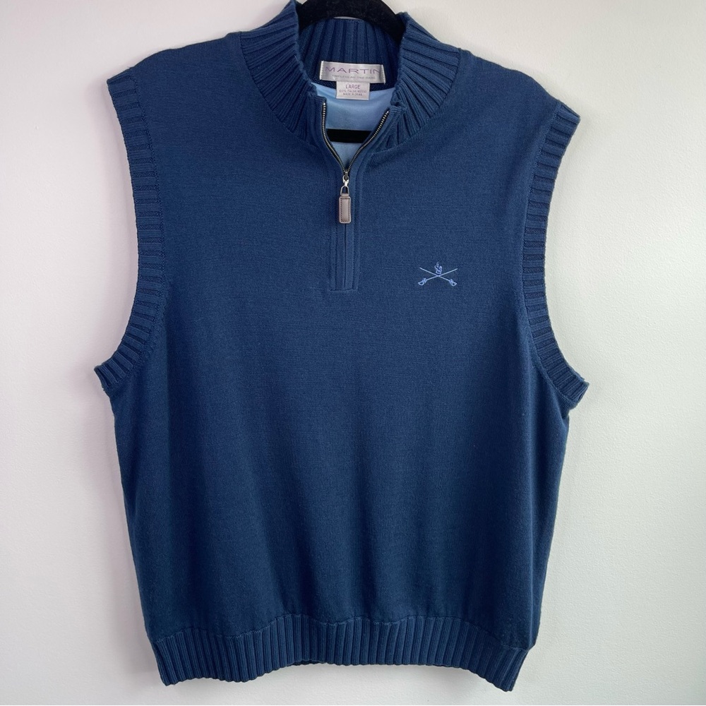 Martin Men’ Timeless As The Game Sleeveless Sweater Vest Marino Wool Size
